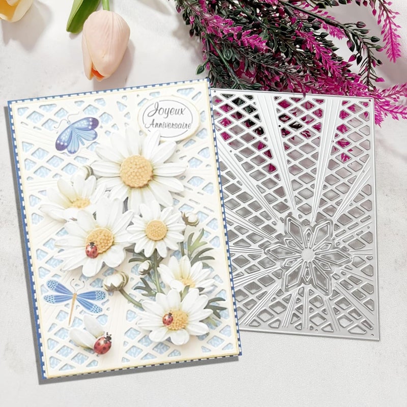 Lapoo Geometric Cutting Die for Scrapbooking - Durable, Cut Stencils for DIY Scrapbook Photo Album Decorative Paper Card, Card Making Supplies (Star Frame 5.5 x 3.9 in) - Image 1
